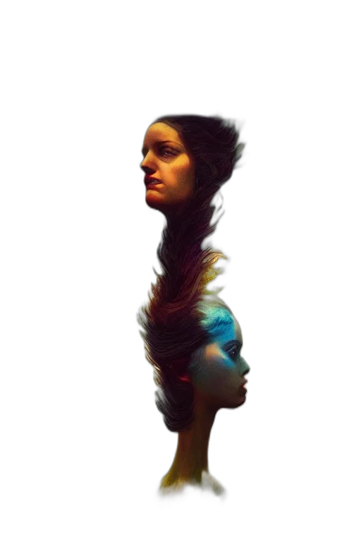 dress, hair, creature, face transparent PNG cut-out