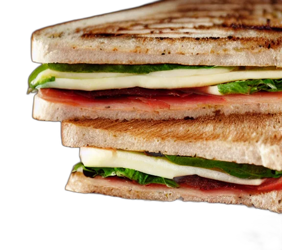 food, photorealistic, 3d render, photo, panini, sandwich transparent PNG cut-out