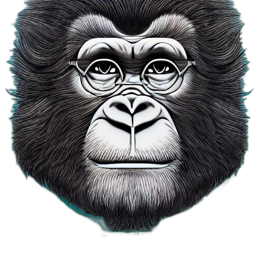 animal, face, mask, staff, photorealistic, concept art, pencil sketch, cartoon transparent PNG cut-out