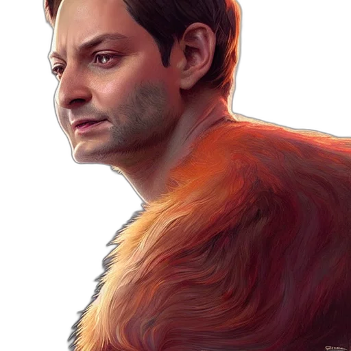 creature, face, animal, concept art, fantasy art, photorealistic, watercolor, red transparent PNG cut-out