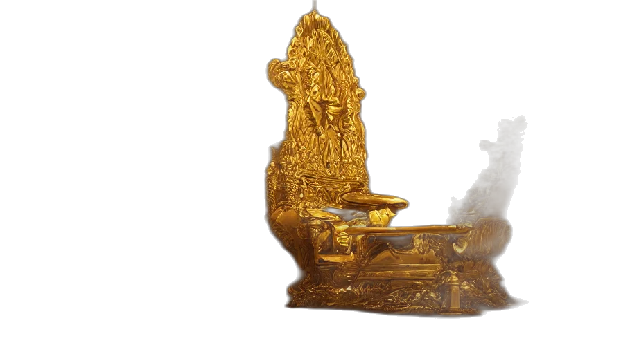crown, furniture, 3d render, fire transparent PNG cut-out
