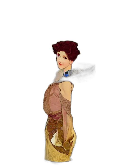 staff, dress, concept art, fantasy art, pixel art, cartoon, earth tones, golden transparent PNG cut-out