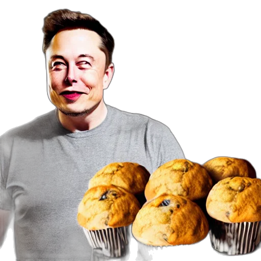 robot, food, face, photo, elon, musk, muffin, costume transparent PNG cut-out