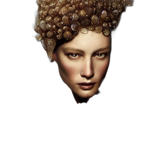 hair, crown, hat, face, photorealistic, 3d render, concept art, fantasy art transparent PNG cut-out