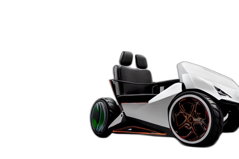 car, 3d render, concept art, cartoon, photorealistic, electric, wheelchair, designed transparent PNG cut-out