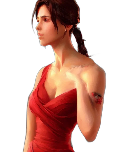 dress, jewelry, staff, face, concept art, photorealistic, fantasy art, pixel art transparent PNG cut-out