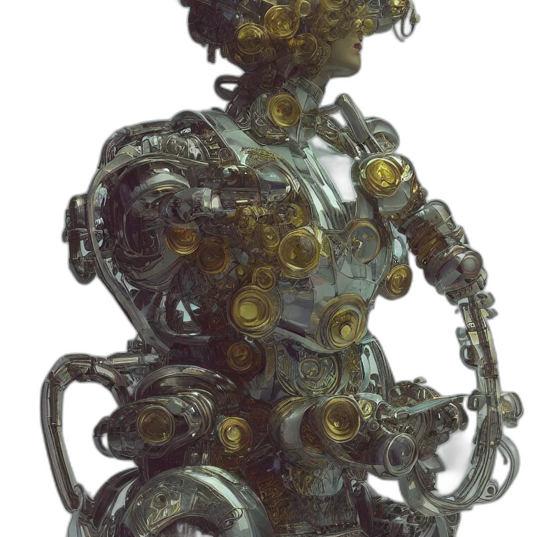 robot, jewelry, staff, crown transparent PNG cut-out