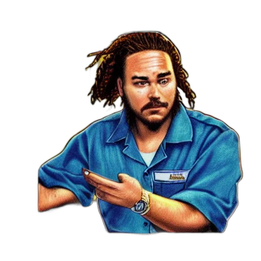 staff, jacket, face, hair transparent PNG cut-out