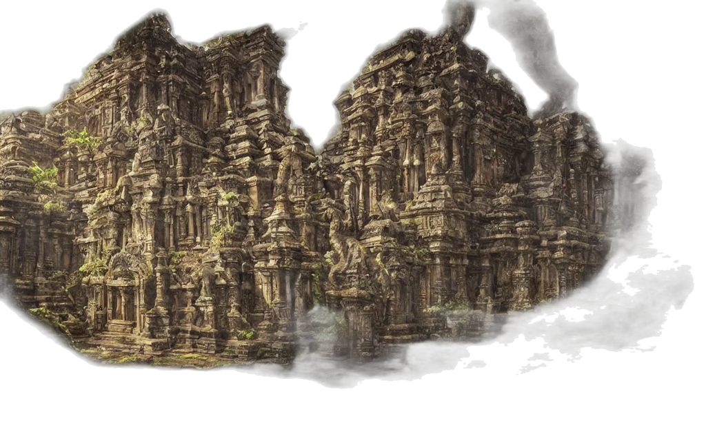 concept art, fantasy art, watercolor, 3d render, fog, rain, forest, underwater transparent PNG cut-out