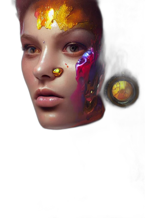 face, mask, jewelry, robot, photorealistic, fantasy art, concept art, cyberpunk transparent PNG cut-out