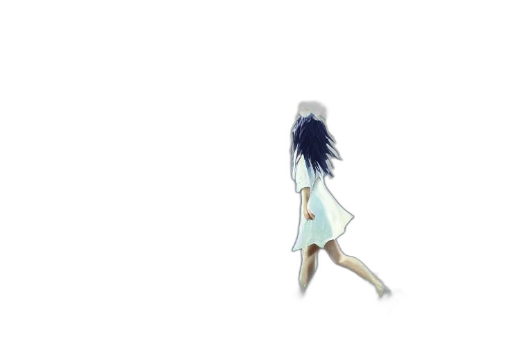 dress, hair, creature, umbrella, anime, concept art, 3d render, pixel art transparent PNG cut-out