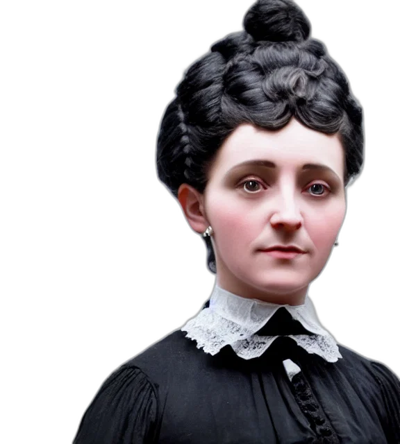 face, dress, hair, photorealistic, photo, close, victorian, maid transparent PNG cut-out