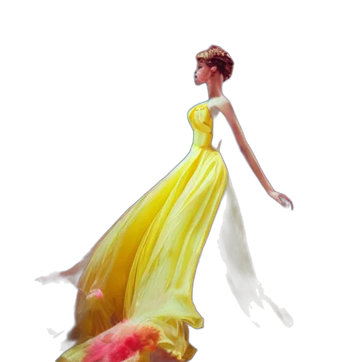 dress, concept art, 3d render, fantasy art, watercolor, underwater, colorful, neon transparent PNG cut-out