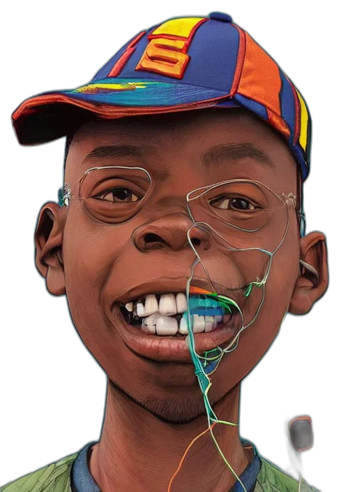 face, mask, creature, hat, photorealistic, concept art, cartoon, 3d render transparent PNG cut-out