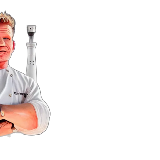 staff, food, photorealistic, 3d render, cartoon, concept art, gordon, ramsay transparent PNG cut-out