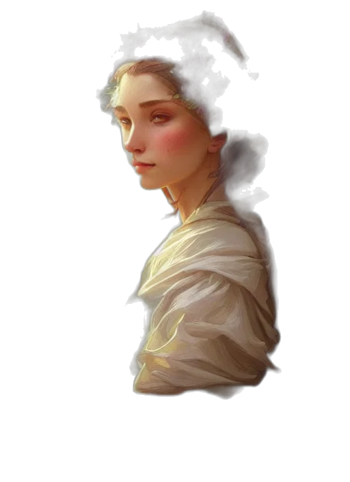 face, dress, crown, staff, oil painting, fantasy art, concept art, watercolor transparent PNG cut-out