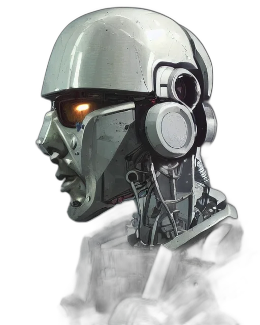 robot, mask, face, cyberpunk transparent PNG cut-out