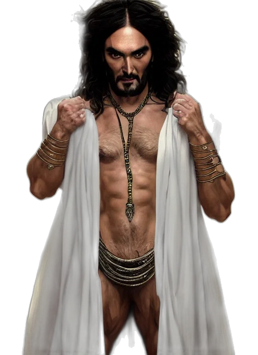 fantasy art, photorealistic, concept art, comic book art, portrait, russell, brand, muscular transparent PNG cut-out