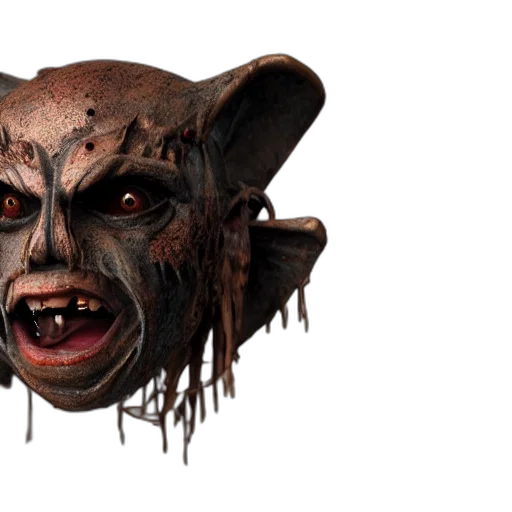 mask, face, creature, staff, 3d render, concept art, photorealistic, fantasy art transparent PNG cut-out