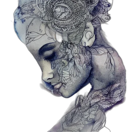 mask, face, crown, jewelry, photorealistic, fantasy art, watercolor, concept art transparent PNG cut-out