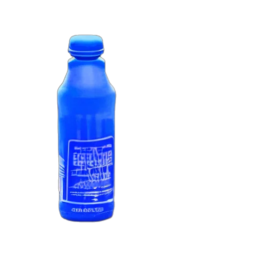 bottle, food, weapon, 3d render, photorealistic, blue, electric, gatorade transparent PNG cut-out