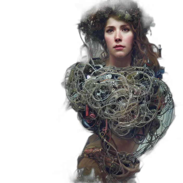 hair, face, creature, fantasy art transparent PNG cut-out