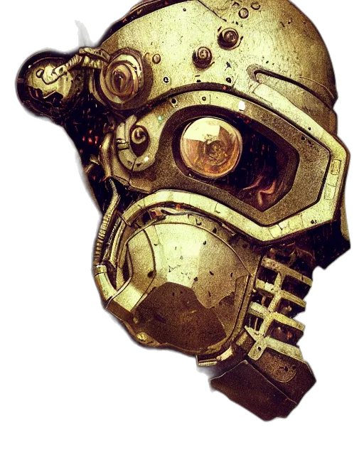 mask, robot, face, weapon, concept art, comic book art, 3d render, cyberpunk transparent PNG cut-out