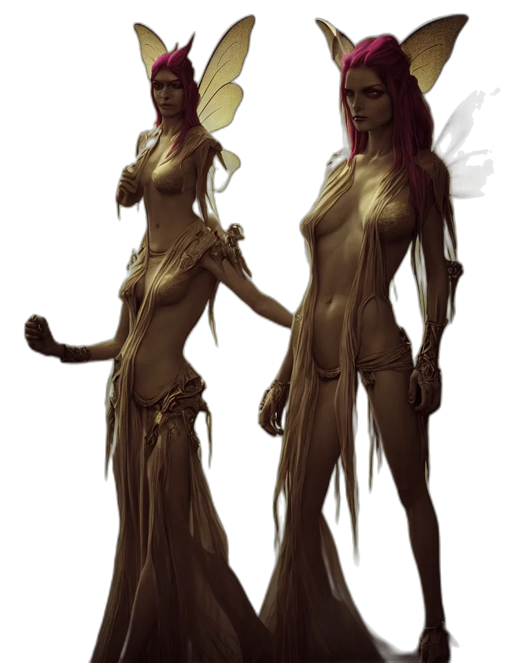 creature, concept art, fantasy art, comic book art, pixel art, golden, dark, earth tones transparent PNG cut-out