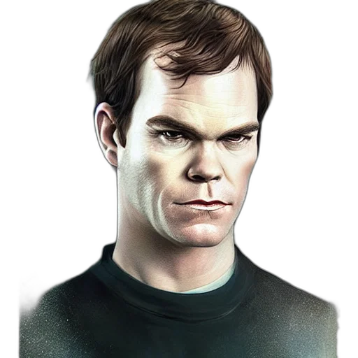 face, comic book art, photorealistic, concept art, fantasy art, dexter, morgan, tom transparent PNG cut-out