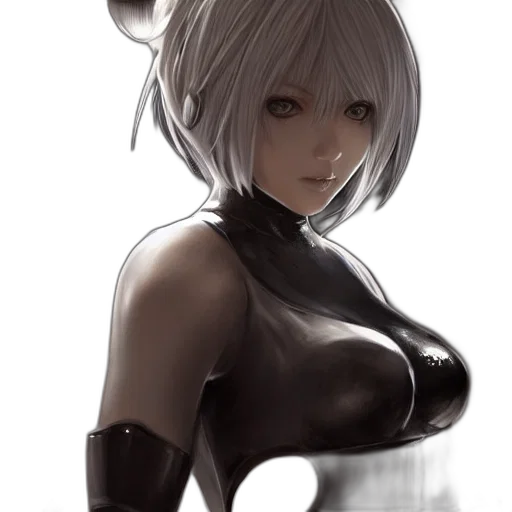 robot, weapon, face, mask, concept art, fantasy art, cyberpunk, anime transparent PNG cut-out