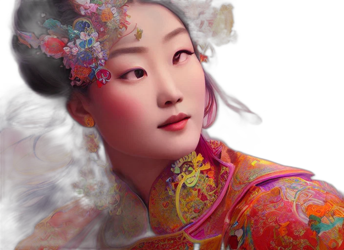 face, photorealistic, oil painting, fantasy art transparent PNG cut-out