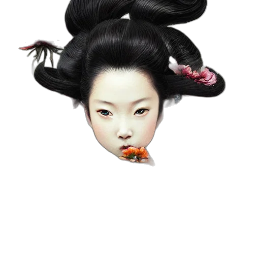 hair, dragon, creature, face, photorealistic, fantasy art, concept art, 3d render transparent PNG cut-out