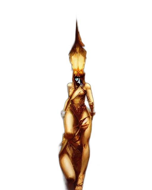 staff, dress, creature, jewelry transparent PNG cut-out