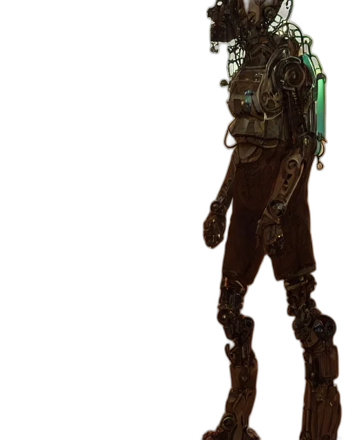 robot, staff, jacket, weapon transparent PNG cut-out