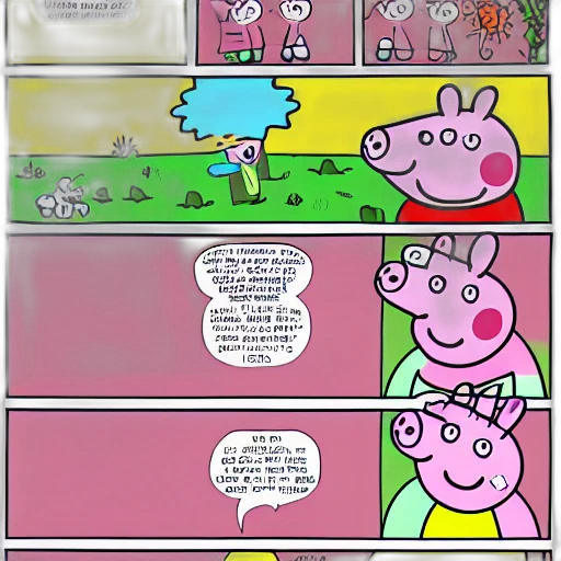 comic book art, fire, peppa, pig, garfield, comic, strip transparent PNG cut-out