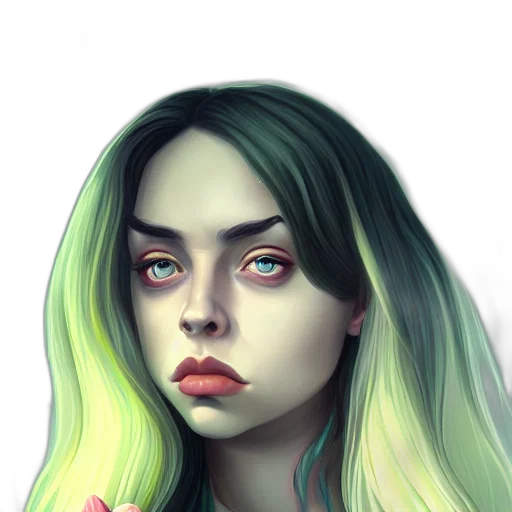 face, creature, hair, mask, fantasy art, photorealistic, concept art, watercolor transparent PNG cut-out