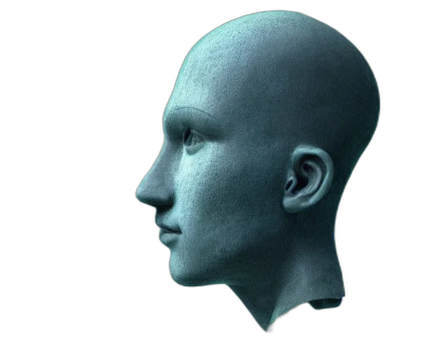 mask, face, robot, crown, 3d render, photorealistic, concept art, cyberpunk transparent PNG cut-out