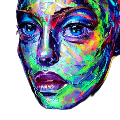 face, mask, watercolor, photorealistic transparent PNG cut-out