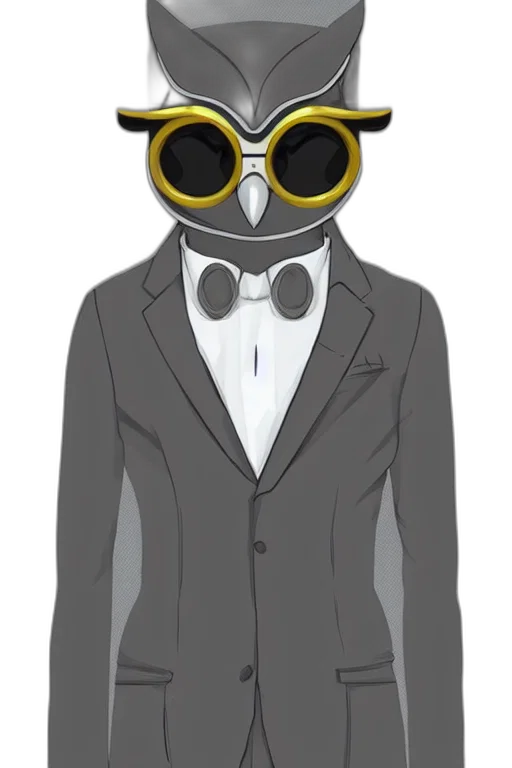 mask, jacket, robot, staff, concept art, cartoon, anime, 3d render transparent PNG cut-out