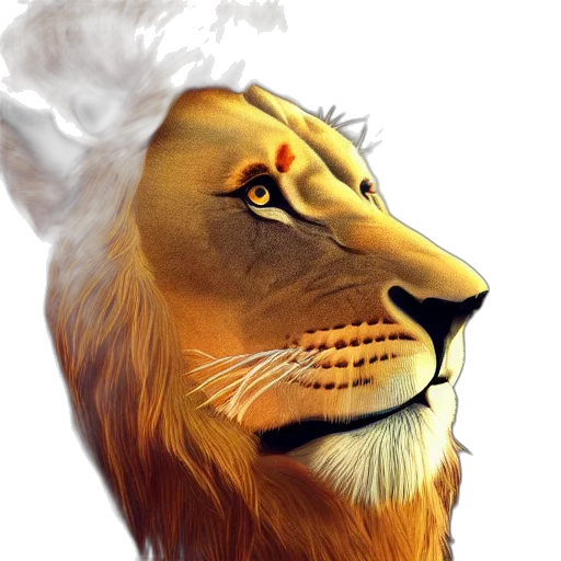 animal, crown, photorealistic, fantasy art transparent PNG cut-out