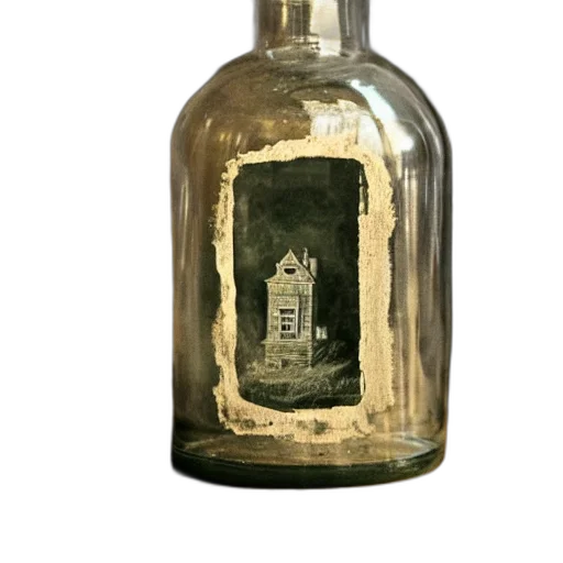 bottle, dress, crown, 3d render transparent PNG cut-out
