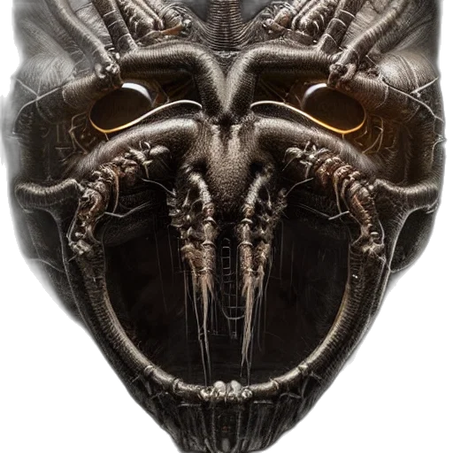 mask, creature, dragon, face, concept art, 3d render, photorealistic, fantasy art transparent PNG cut-out