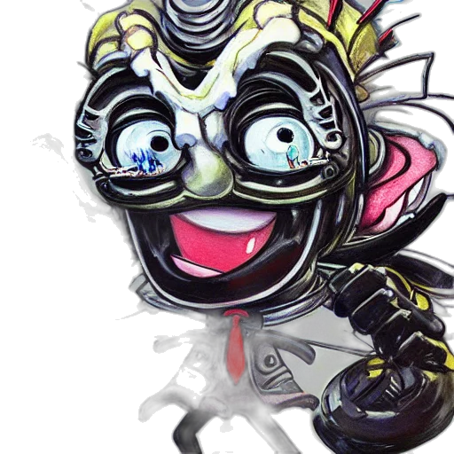 mask, robot, staff, crown transparent PNG cut-out