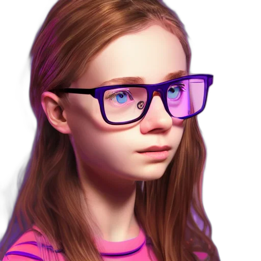 face, photorealistic, 3d render, cartoon, fantasy art, neon, pastel, colorful transparent PNG cut-out