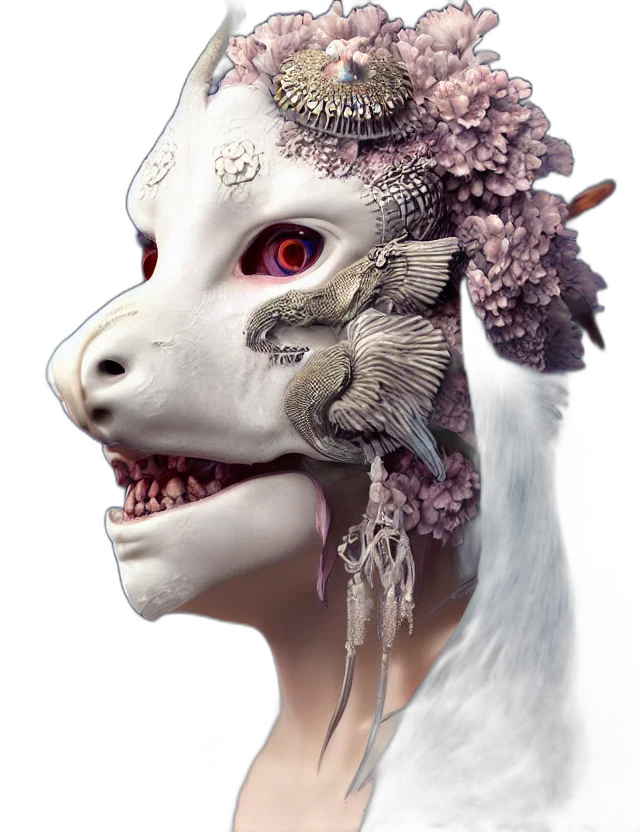 mask, dragon, creature, face transparent PNG cut-out