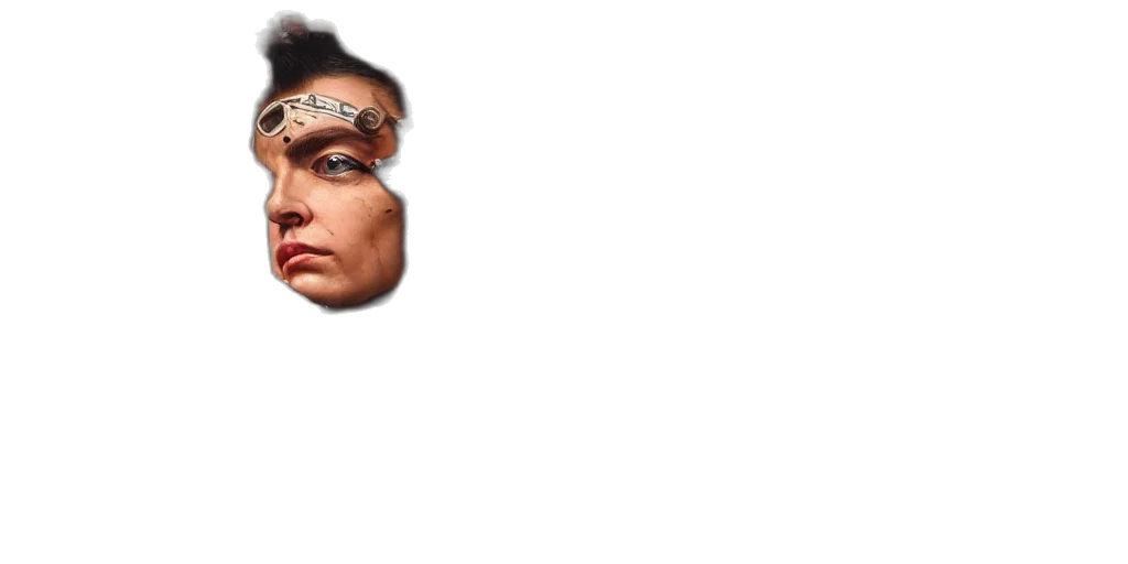 face, mask, crown, creature, pixel art, cyberpunk, 3d render, photorealistic transparent PNG cut-out
