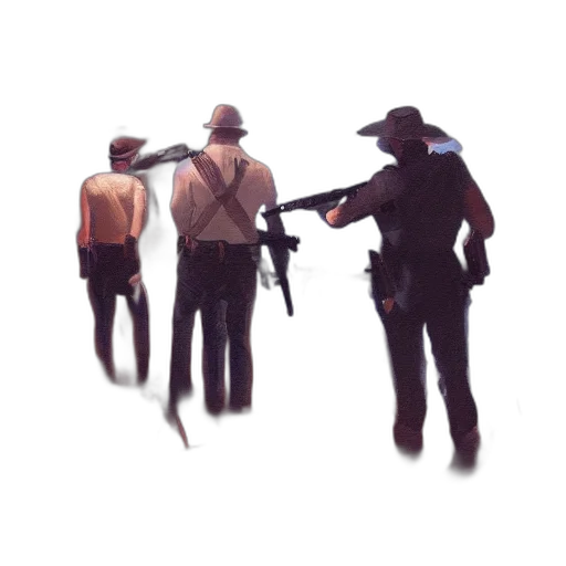 weapon, staff, hat, jacket transparent PNG cut-out