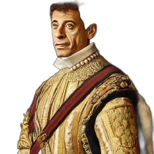 face, jacket, staff, crown transparent PNG cut-out