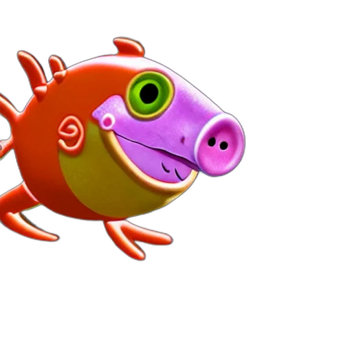 animal, creature, dragon, 3d render, concept art, deepsea, anglerfish, peppa transparent PNG cut-out