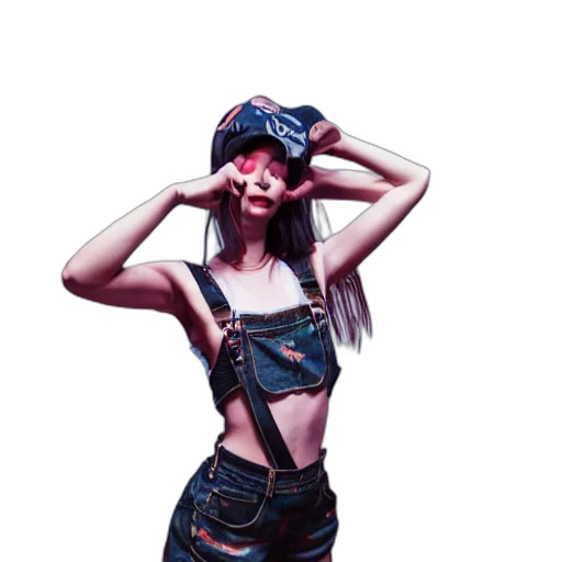 hat, jacket, mask, cyberpunk, concept art, photorealistic, 3d render, neon transparent PNG cut-out